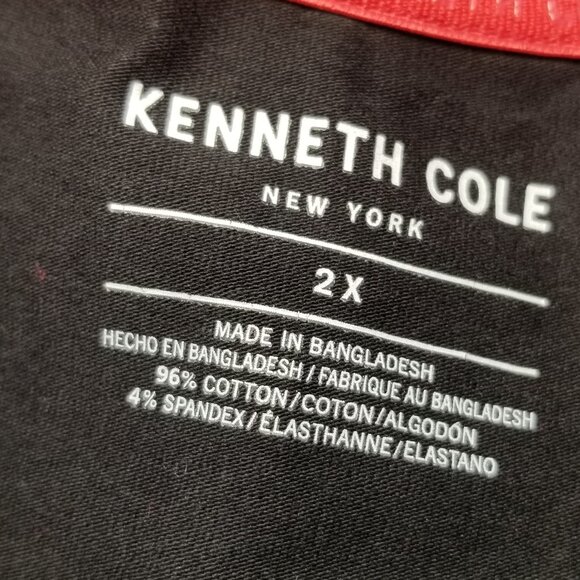 Kenneth Cole Men 2X Black Red Crew Neck Shirt Big & Tall Streetwear Retro NWT - Picture 6 of 7